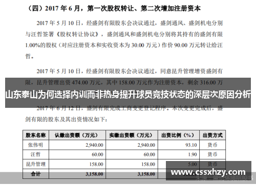 山东泰山为何选择内训而非热身提升球员竞技状态的深层次原因分析