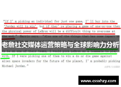 老詹社交媒体运营策略与全球影响力分析