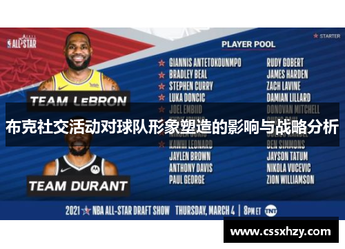 布克社交活动对球队形象塑造的影响与战略分析